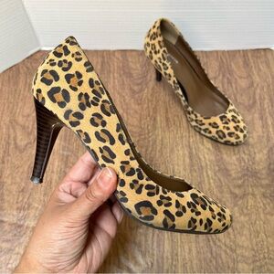 Liz Claiborne Leopard Cheetah Leather Heels Size 7.5